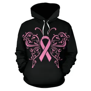 Butterfly Pink Ribbon Hoodie