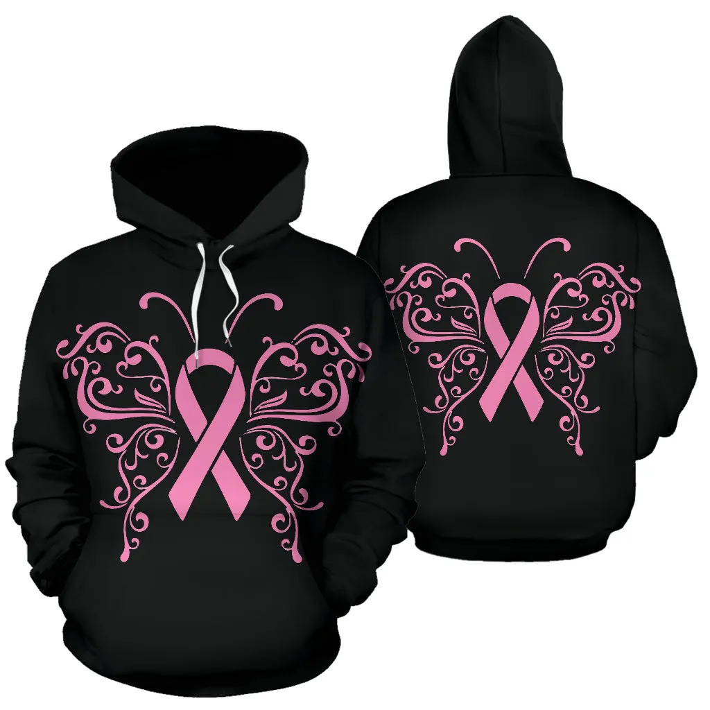 Butterfly Pink Ribbon Hoodie