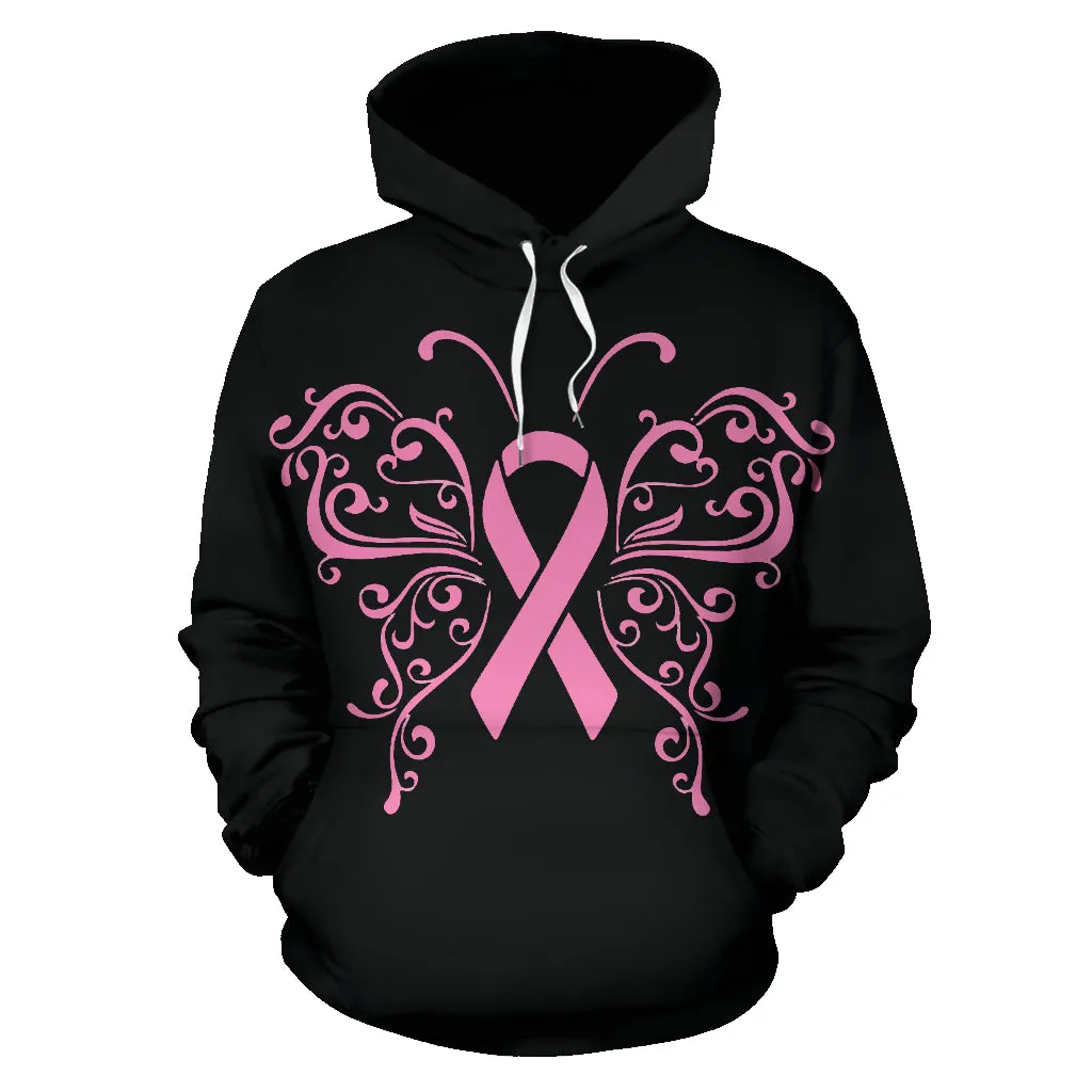 Butterfly Pink Ribbon Hoodie
