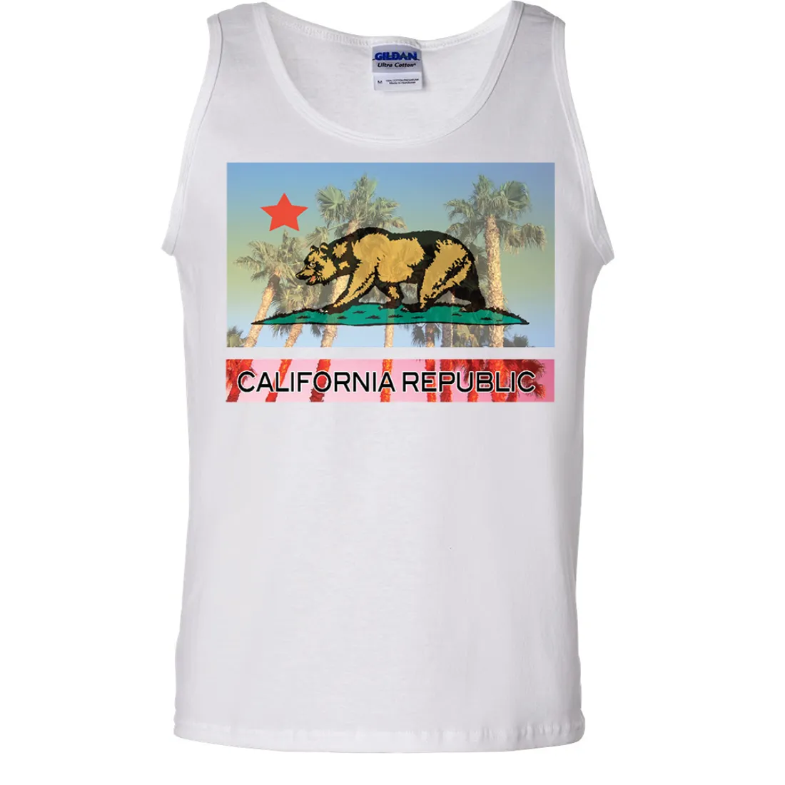 California Republic Palm Tree Bear Asst Colors Tank Top