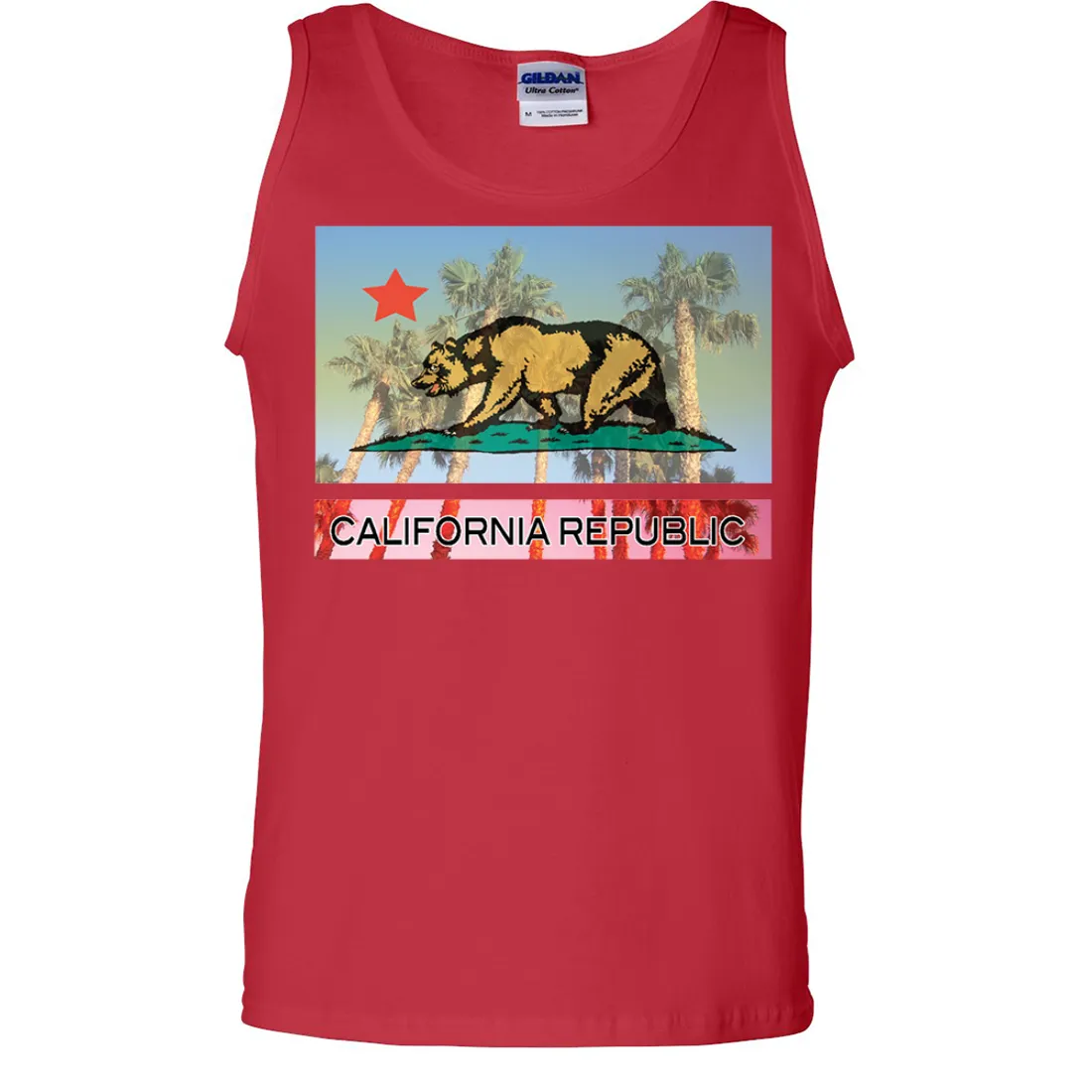 California Republic Palm Tree Bear Asst Colors Tank Top
