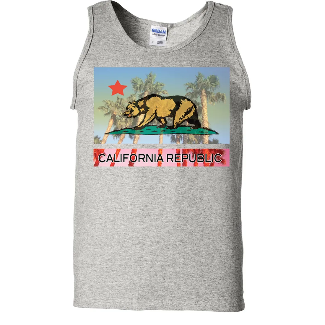 California Republic Palm Tree Bear Asst Colors Tank Top