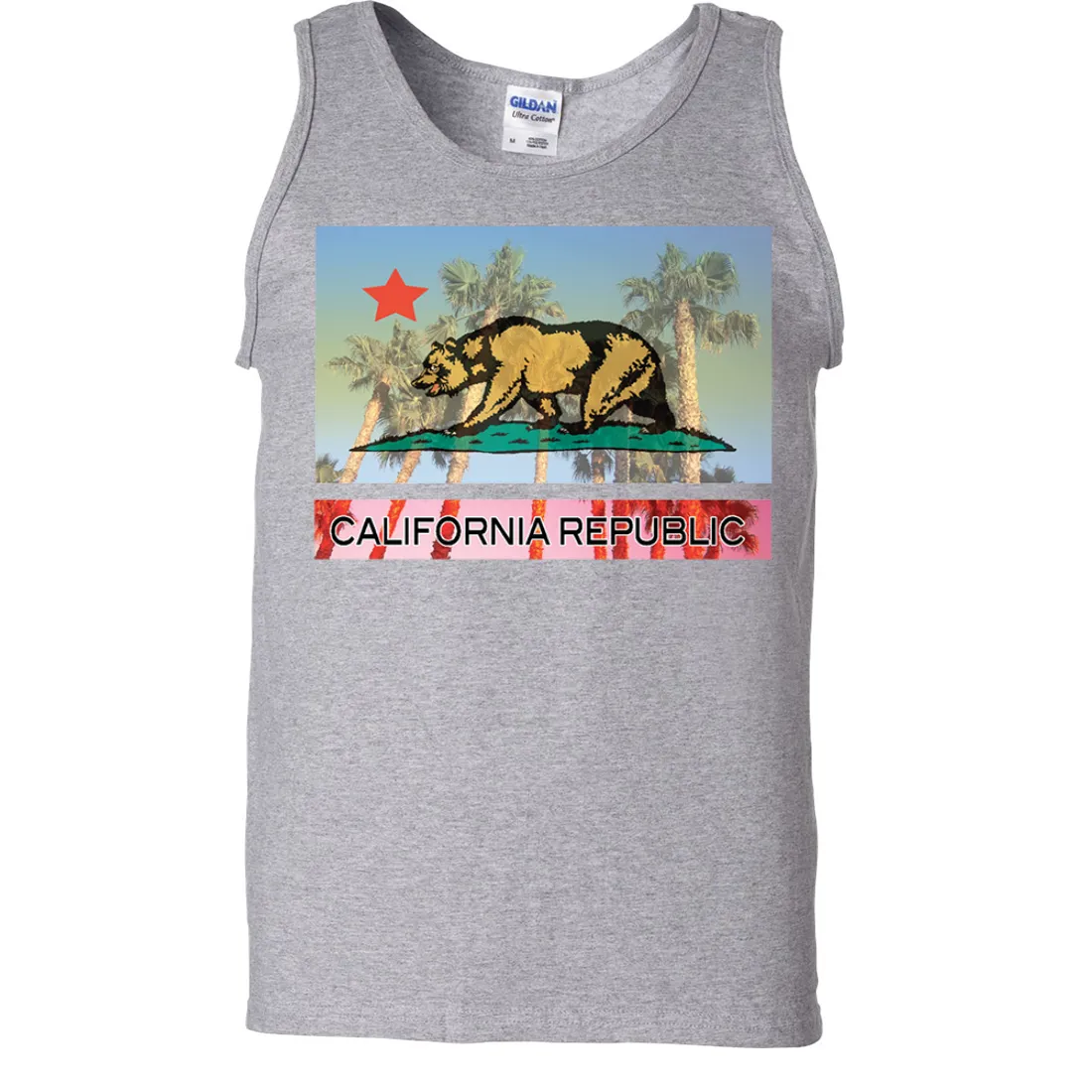 California Republic Palm Tree Bear Asst Colors Tank Top