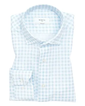 Camisa vestir técnica cuadro Vichy celeste
