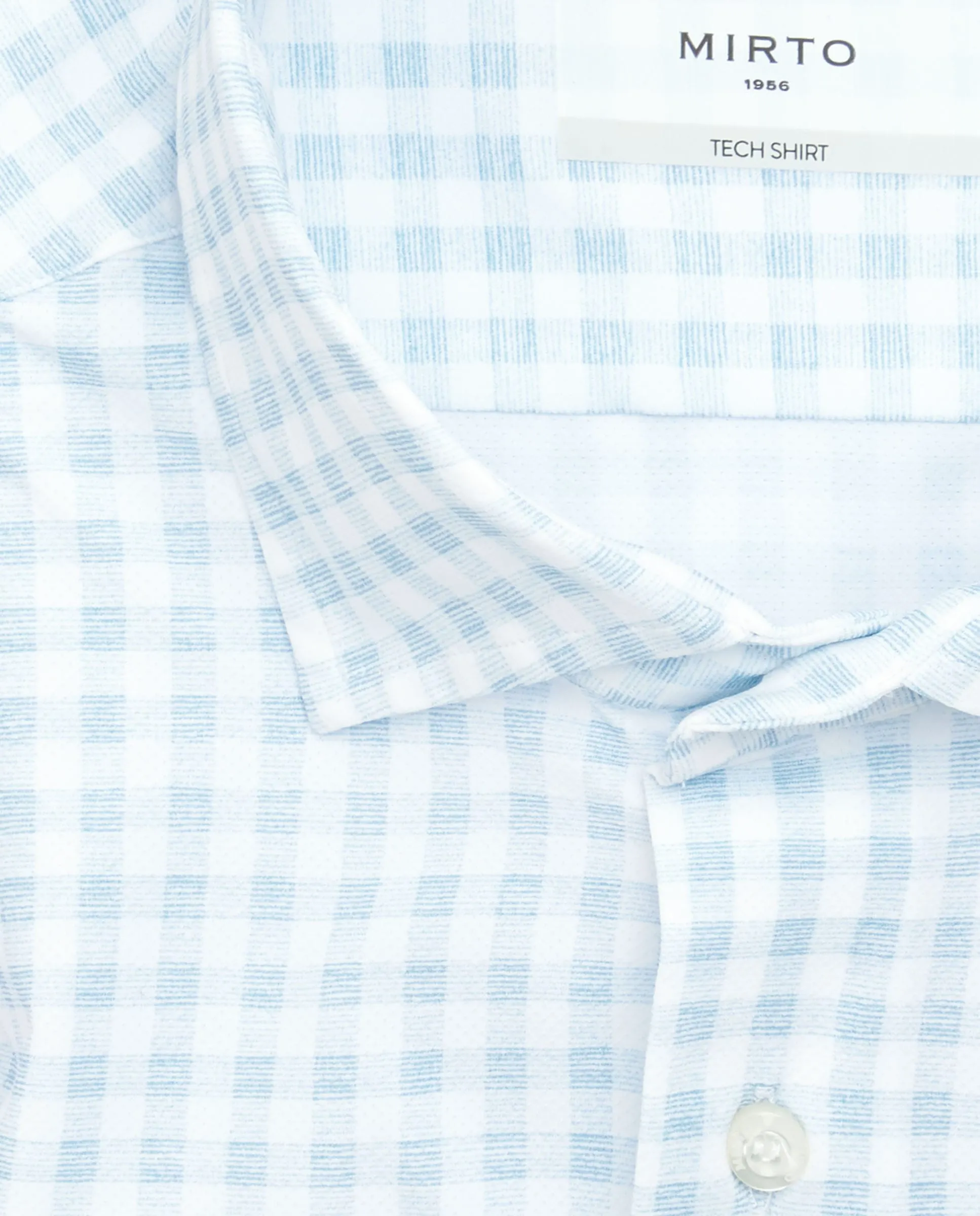 Camisa vestir técnica cuadro Vichy celeste