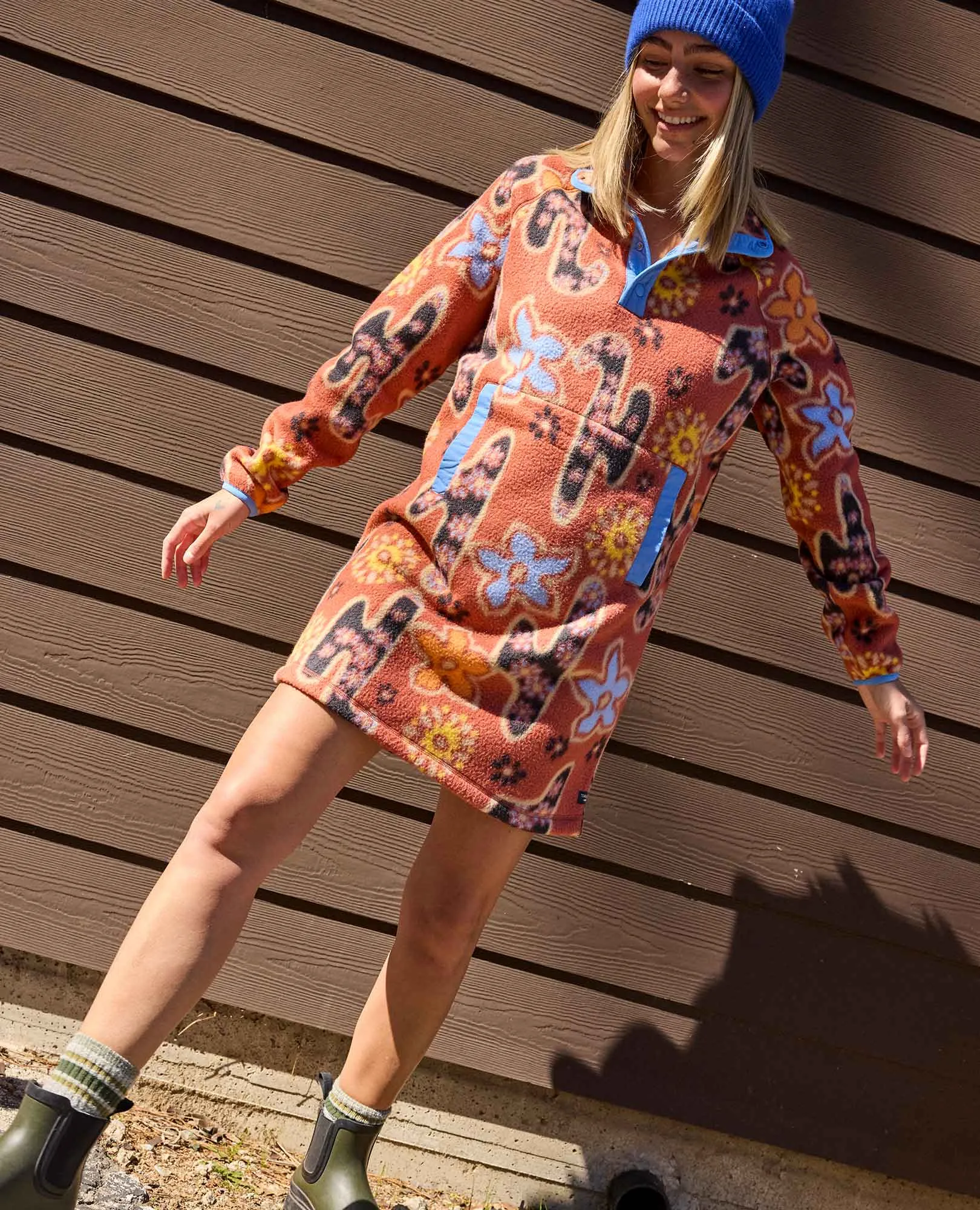 Campo Fleece 1/4 Snap Dress
