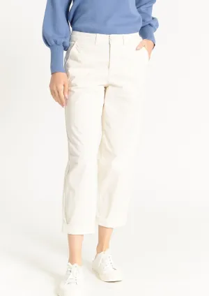 Carli Ecru Cuffed Cropped Trouser