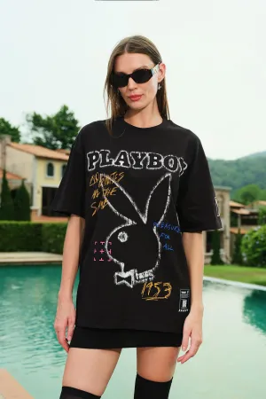 Chalkboard Bunny Oversized T-shirt