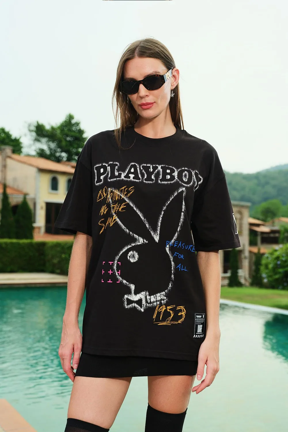 Chalkboard Bunny Oversized T-shirt