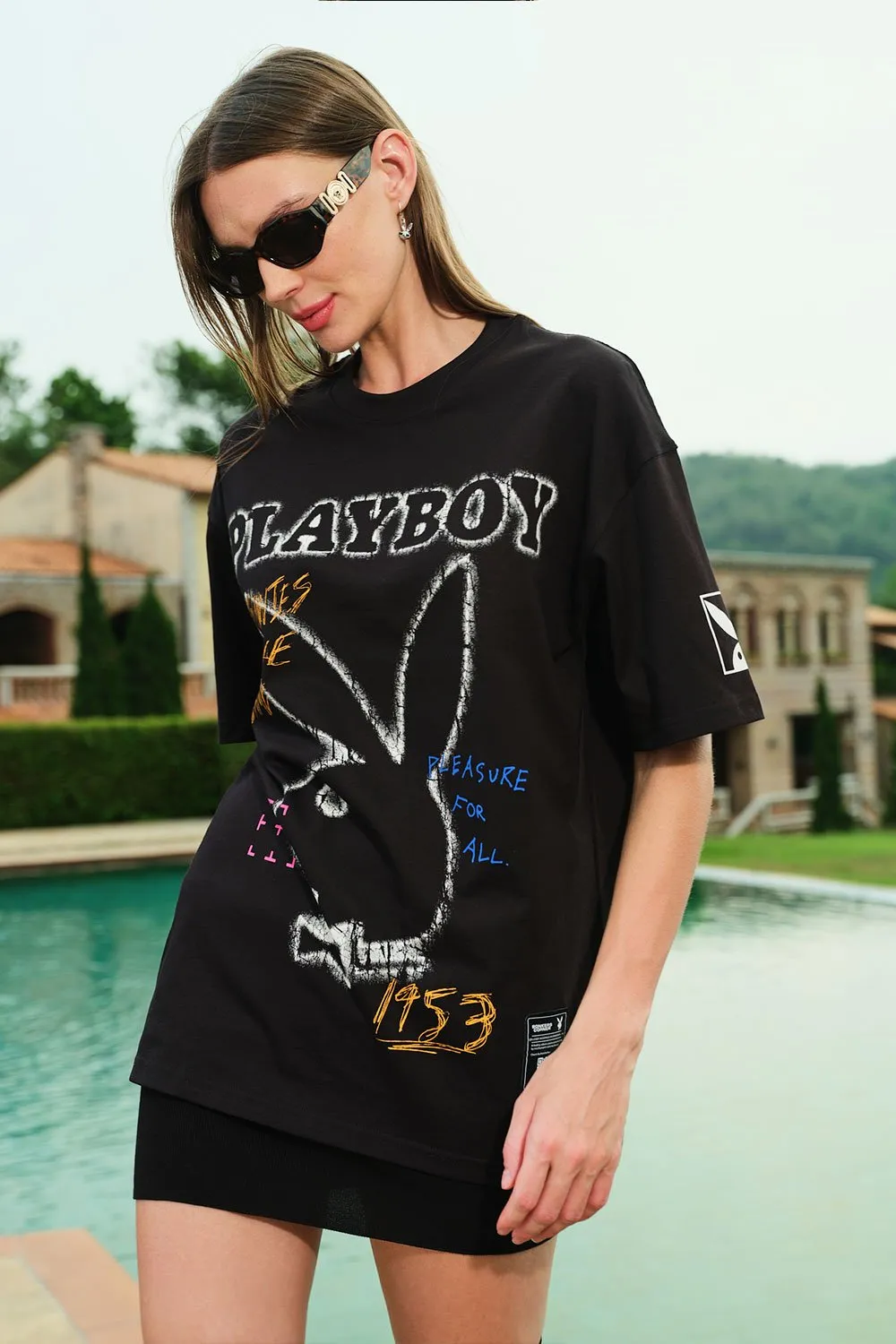 Chalkboard Bunny Oversized T-shirt