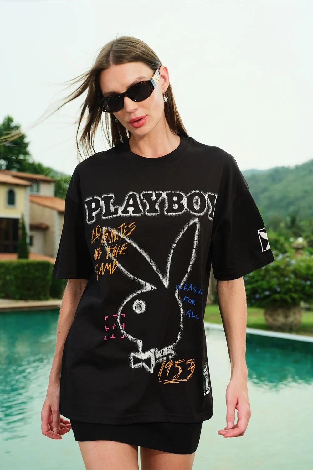 Chalkboard Bunny Oversized T-shirt