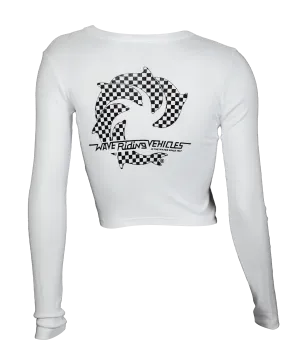Checker Ladies Crop L/S T-Shirt