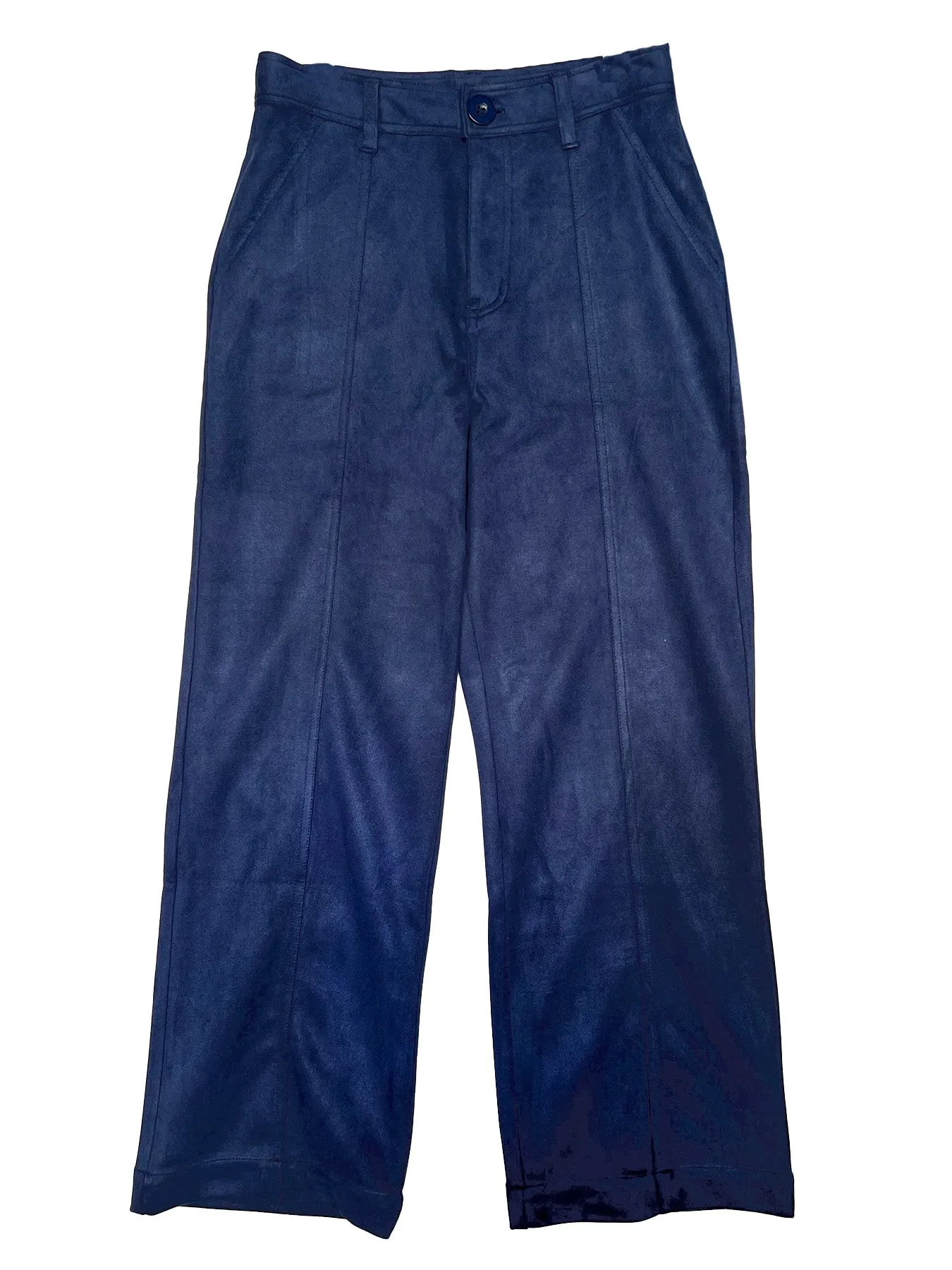 CHERYL pant Navy Faux Suede