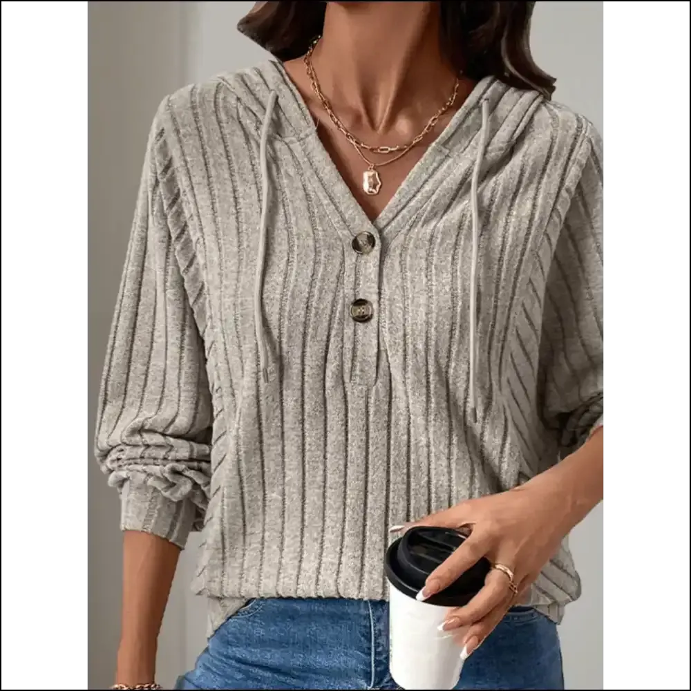 Chic Perfee Drawstring Long Sleeve Hoodie