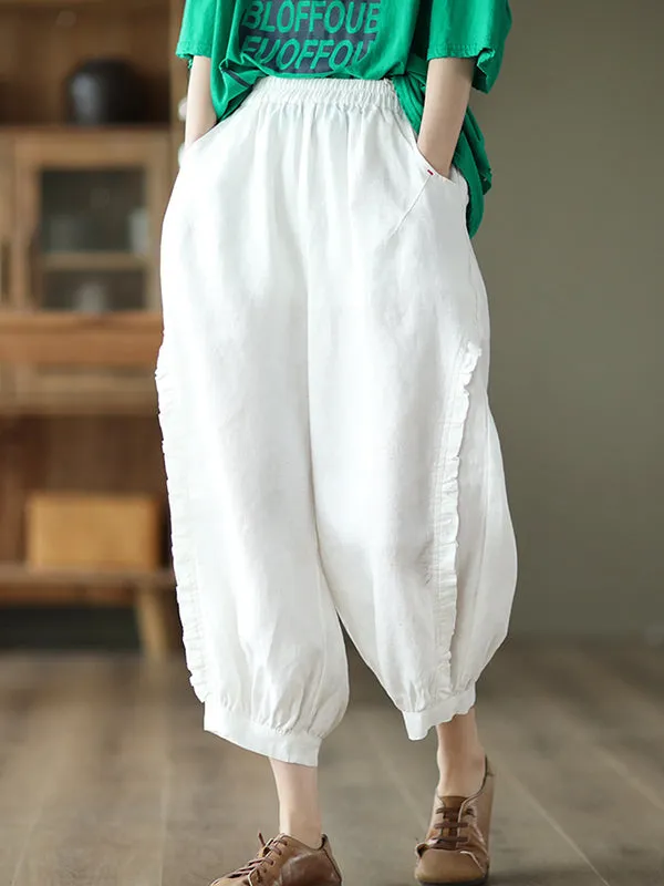 Chike - Ruffle Cropped Harem Pants