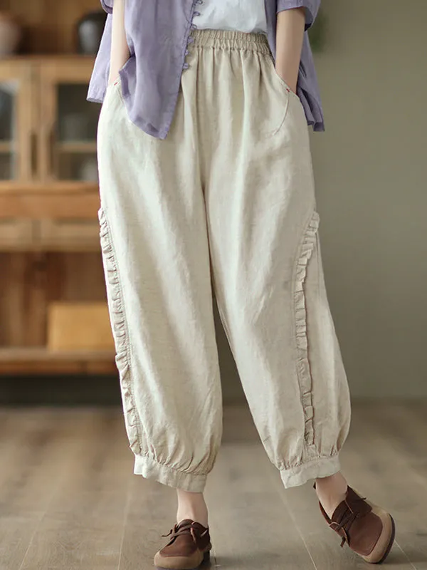 Chike - Ruffle Cropped Harem Pants