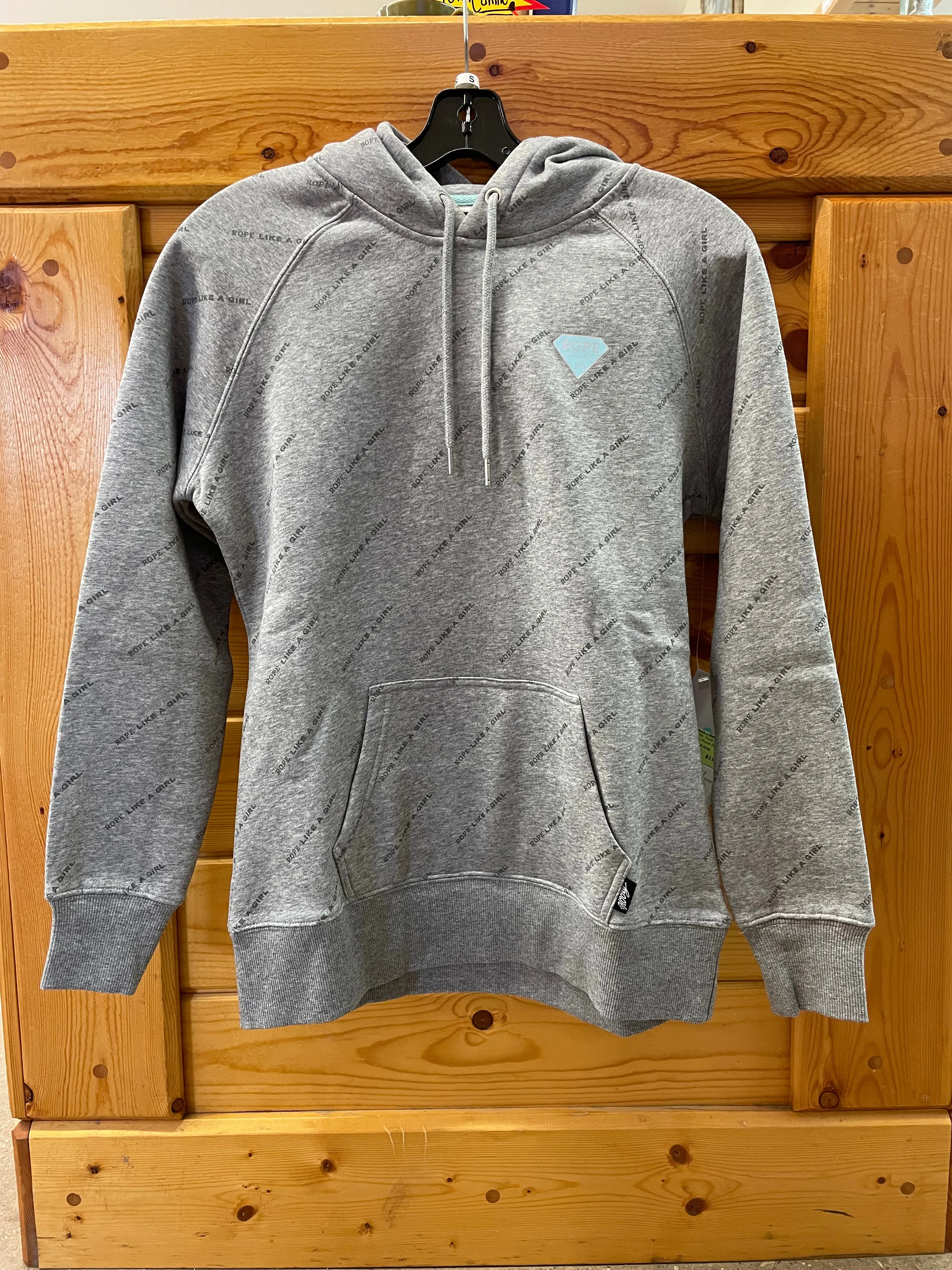 CLHH1207GY Ladies Hoodie- Rope Like A Girl - Internal Phone Pocket