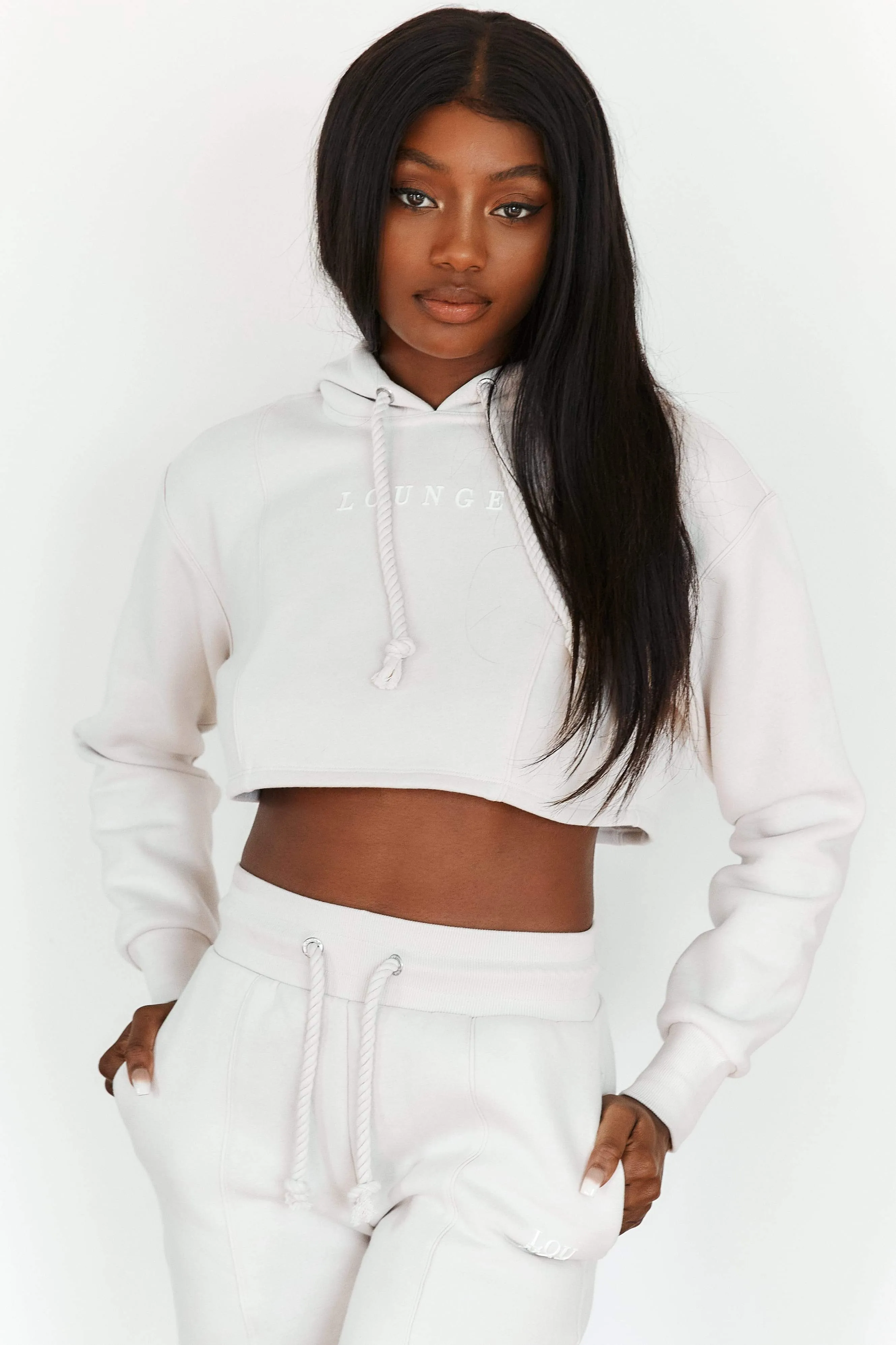 Comfy Cosy Cropped Hoodie - Cream