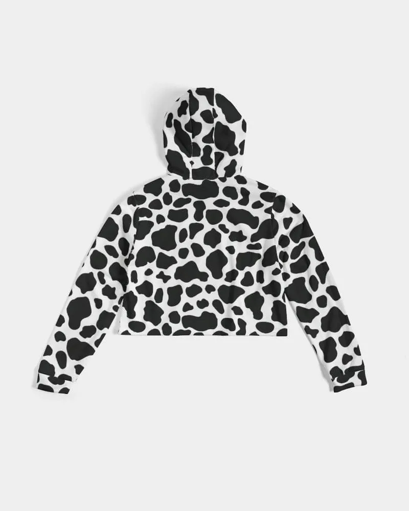 Cow Print Women's Cropped Hoodie