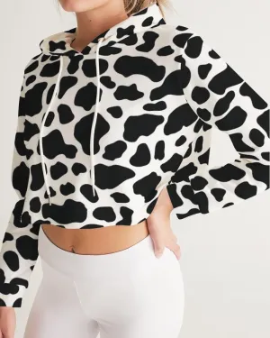 Cow Print Women's Cropped Hoodie