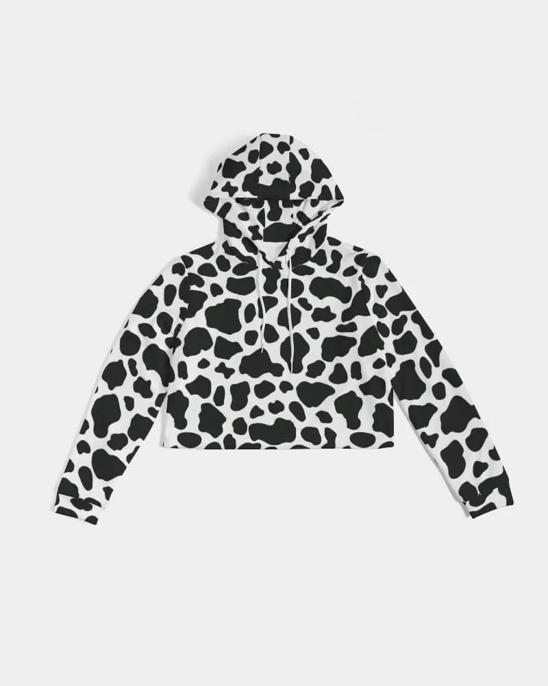 Cow Print Women's Cropped Hoodie