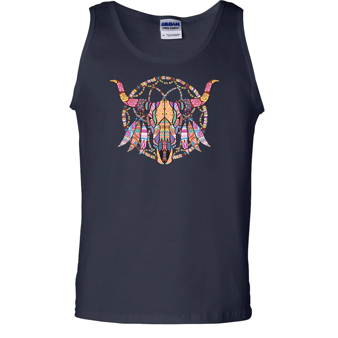 Cow Skull Mosaic Asst Colors Tank Top