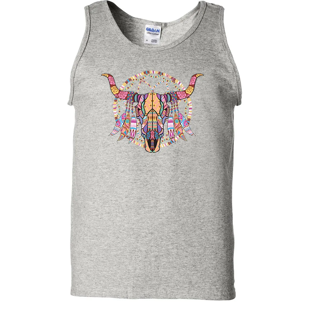 Cow Skull Mosaic Asst Colors Tank Top