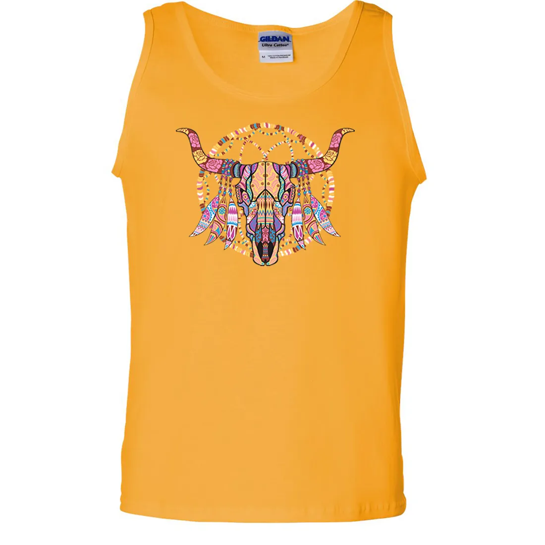Cow Skull Mosaic Asst Colors Tank Top