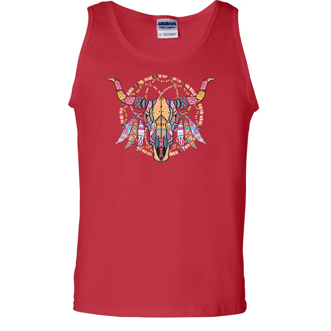 Cow Skull Mosaic Asst Colors Tank Top