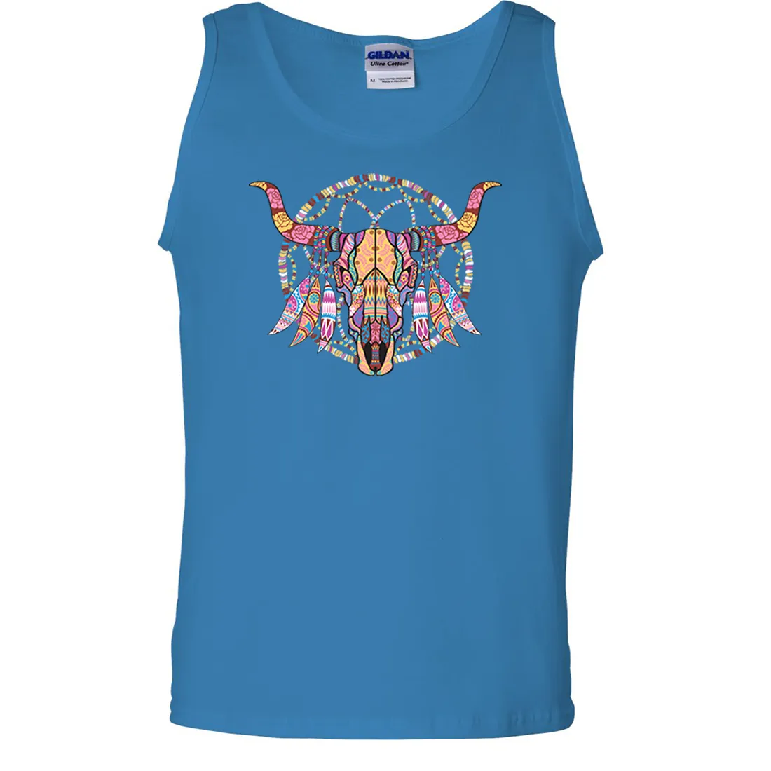 Cow Skull Mosaic Asst Colors Tank Top