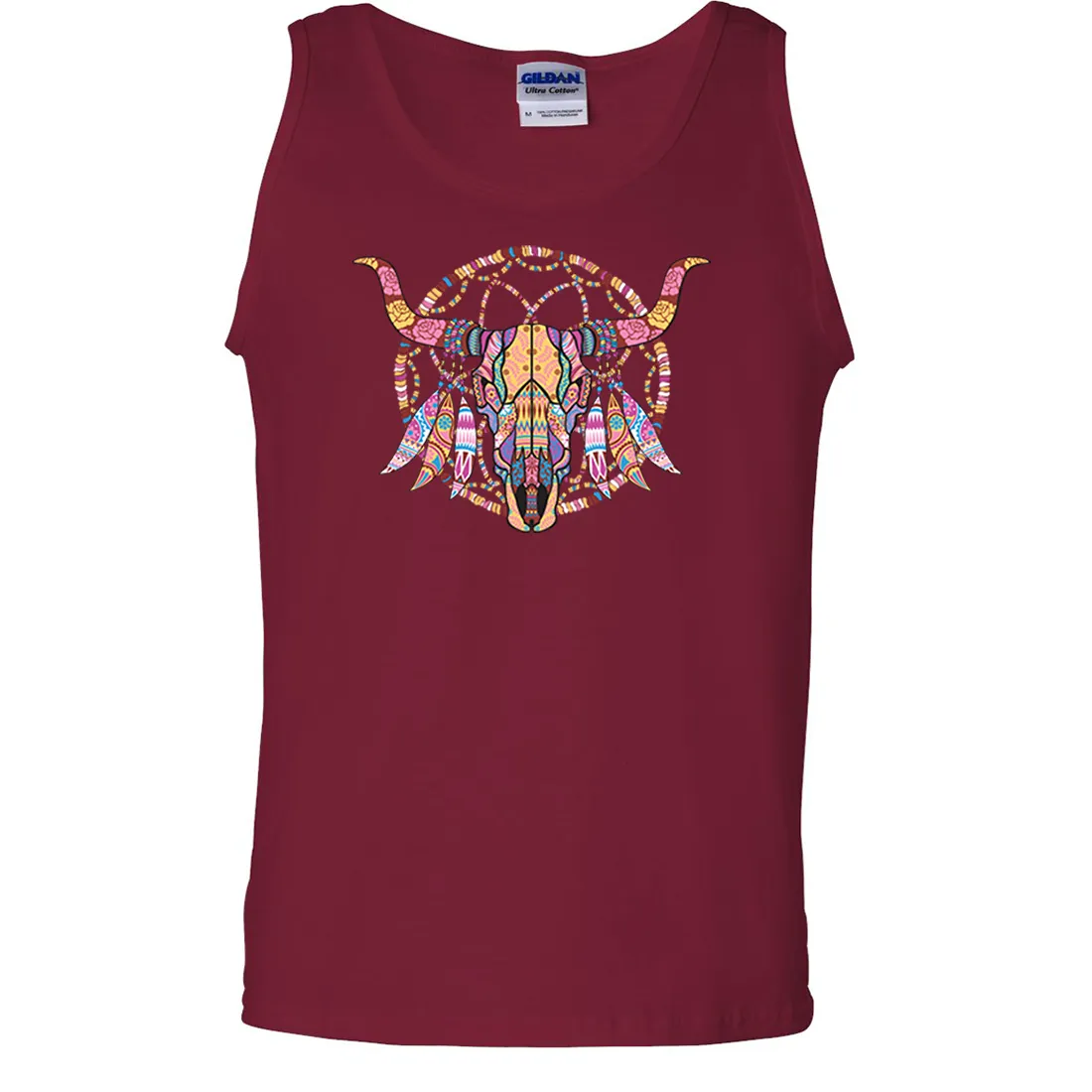 Cow Skull Mosaic Asst Colors Tank Top