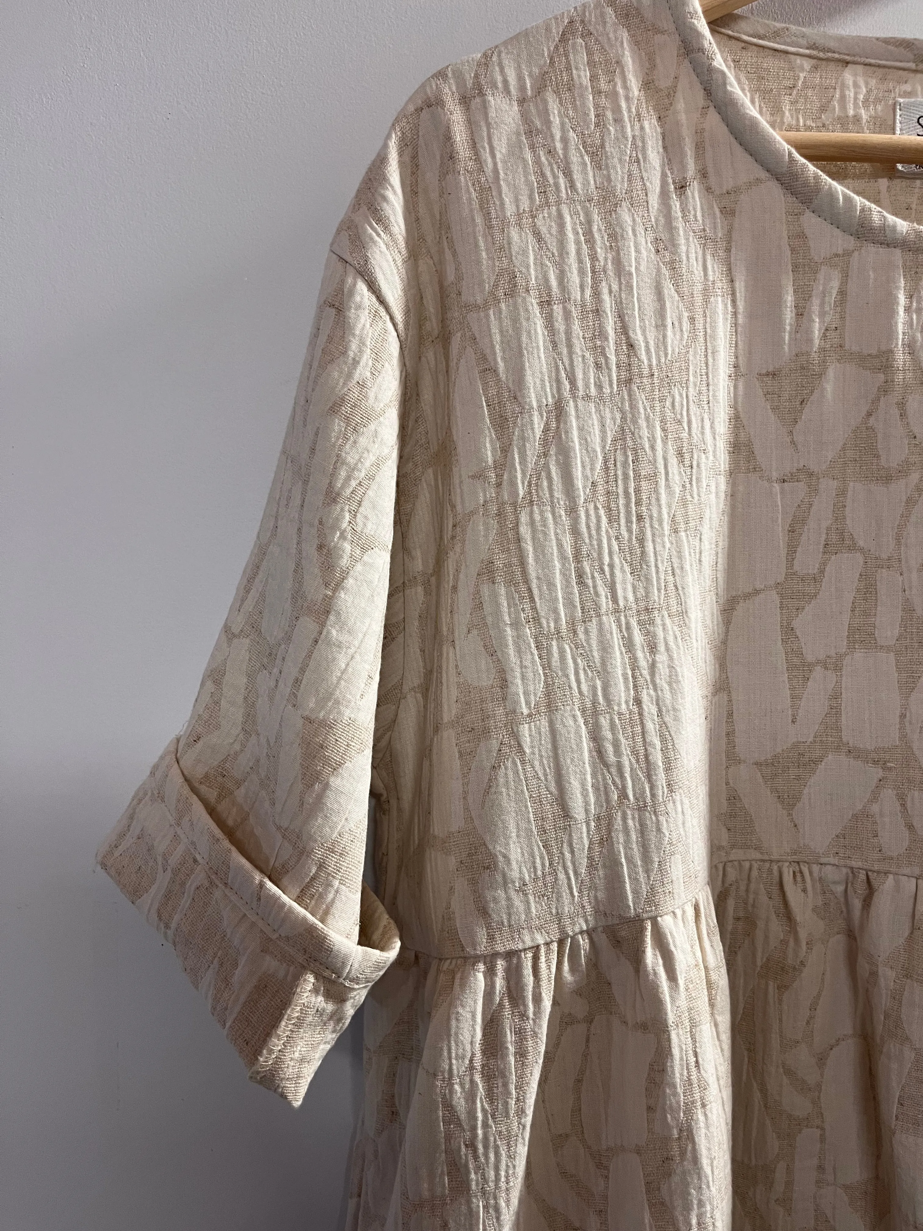 Creamy textured midi dress