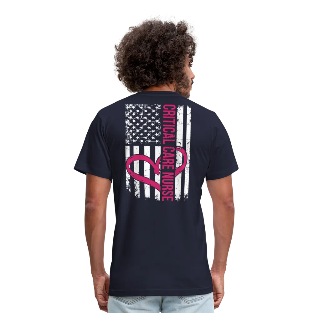 Critical Care Nurse Flag Unisex Jersey T-Shirt by Bella   Canvas