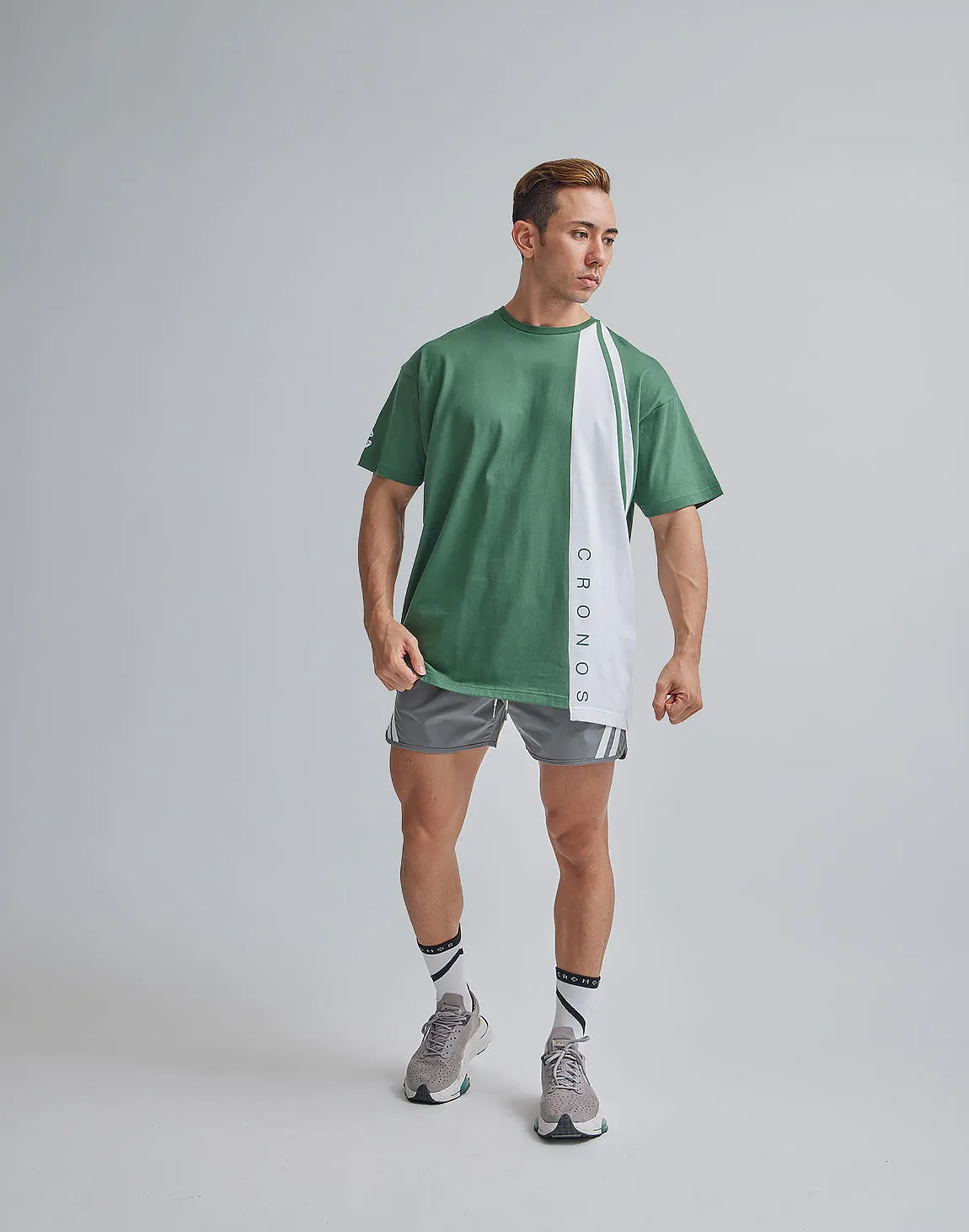 CRONOS ASYMMETRY OVERSIZE T-SHIRTS【GREEN】