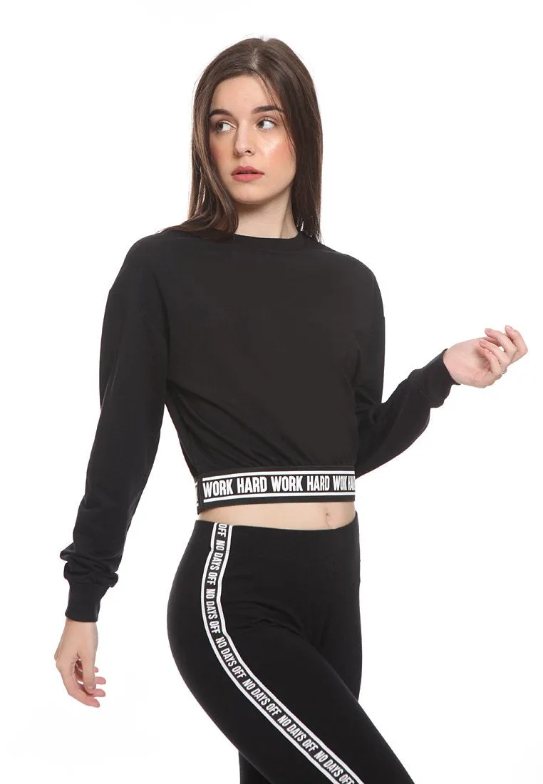 Crop Sweatshirt With Waistband