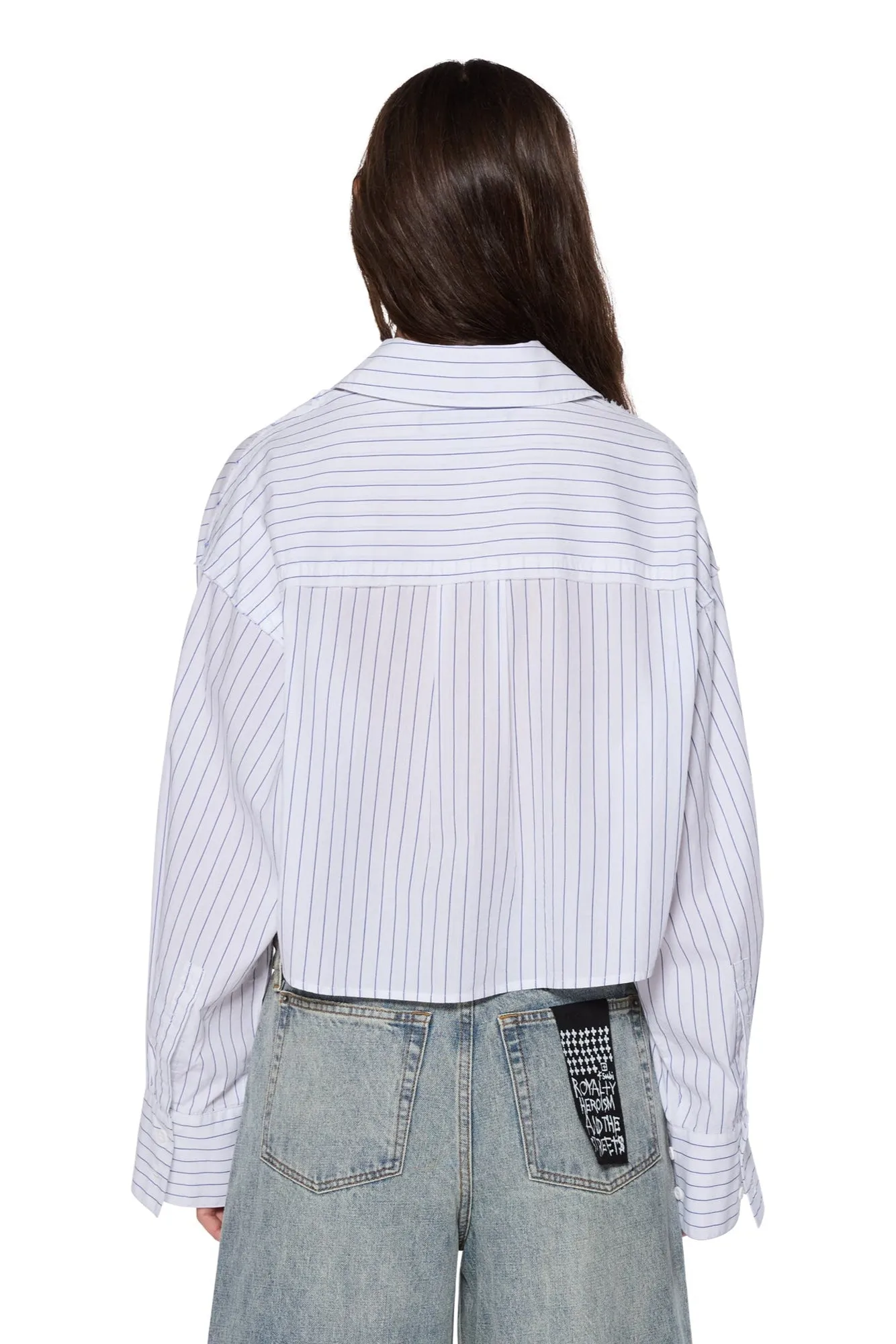 Cropped Astra LS Shirt | Blue Stripe