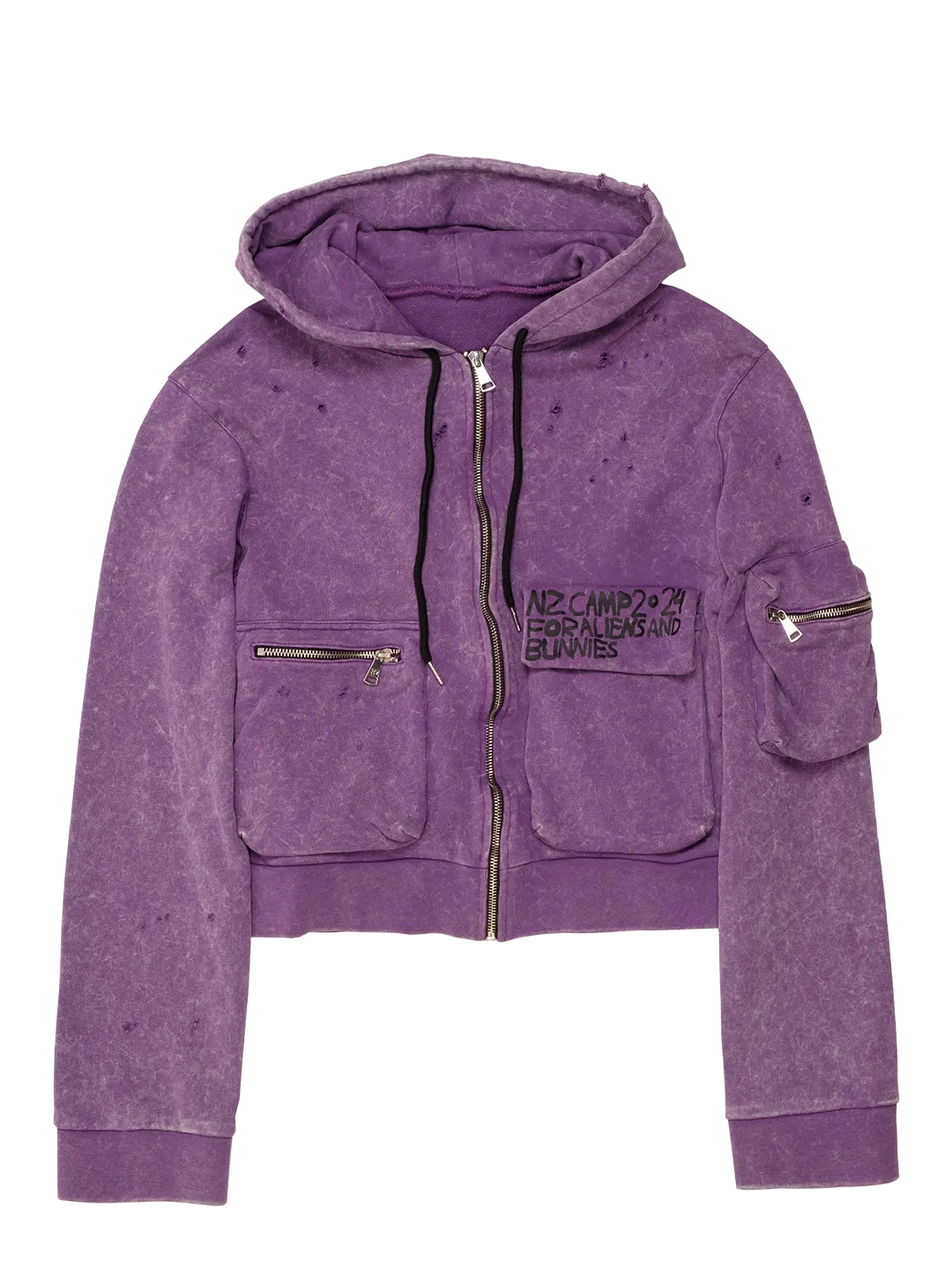 Cropped Cargo Hoodie