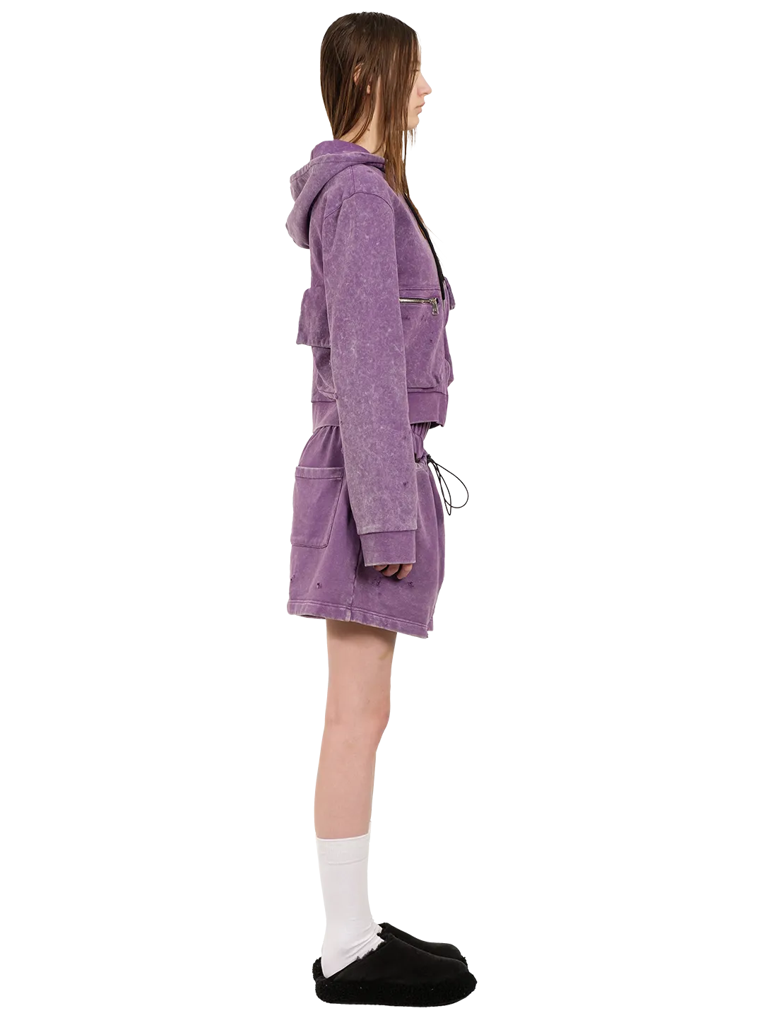Cropped Cargo Hoodie