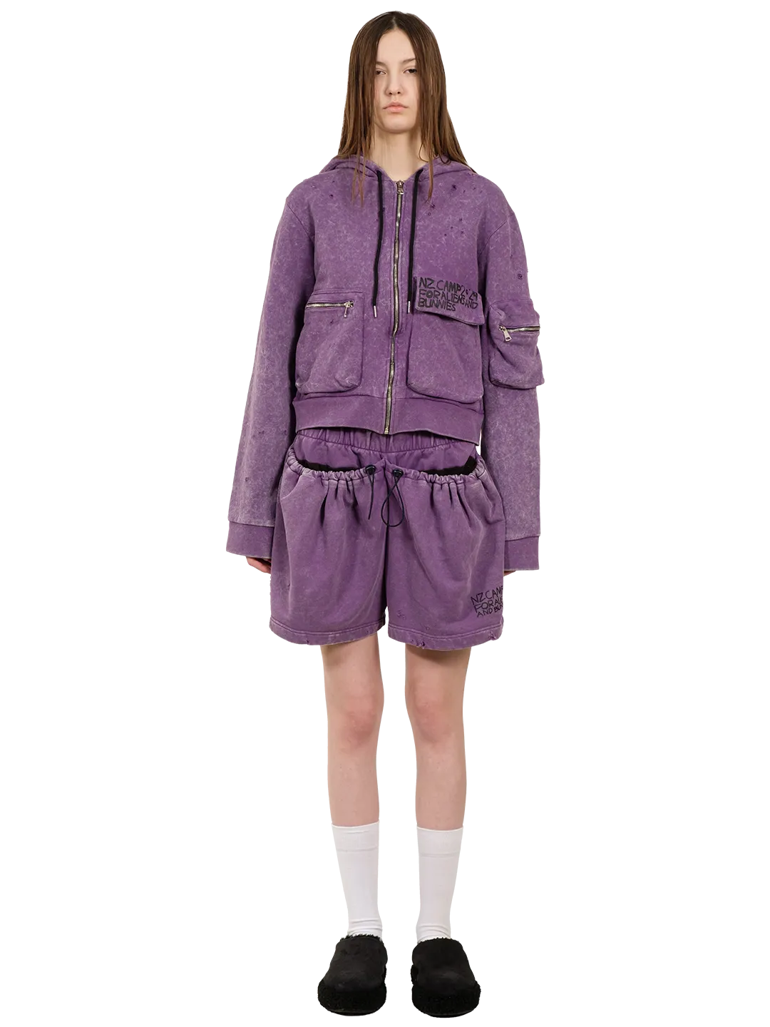 Cropped Cargo Hoodie