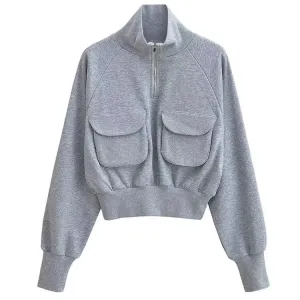 Cropped Grey Zip-Up Sweatshirt Worn in Lisa's Special 27th Birthday Vlog