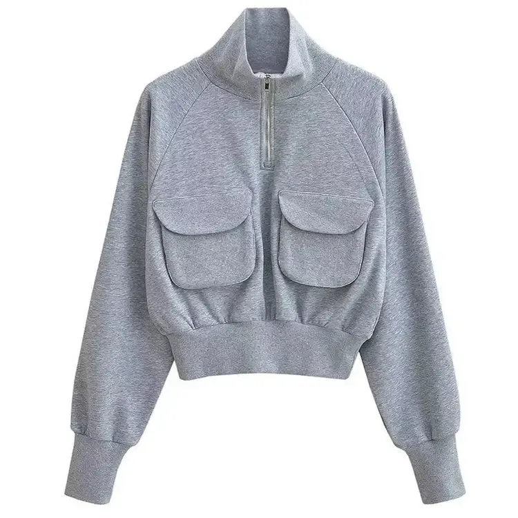 Cropped Grey Zip-Up Sweatshirt Worn in Lisa's Special 27th Birthday Vlog