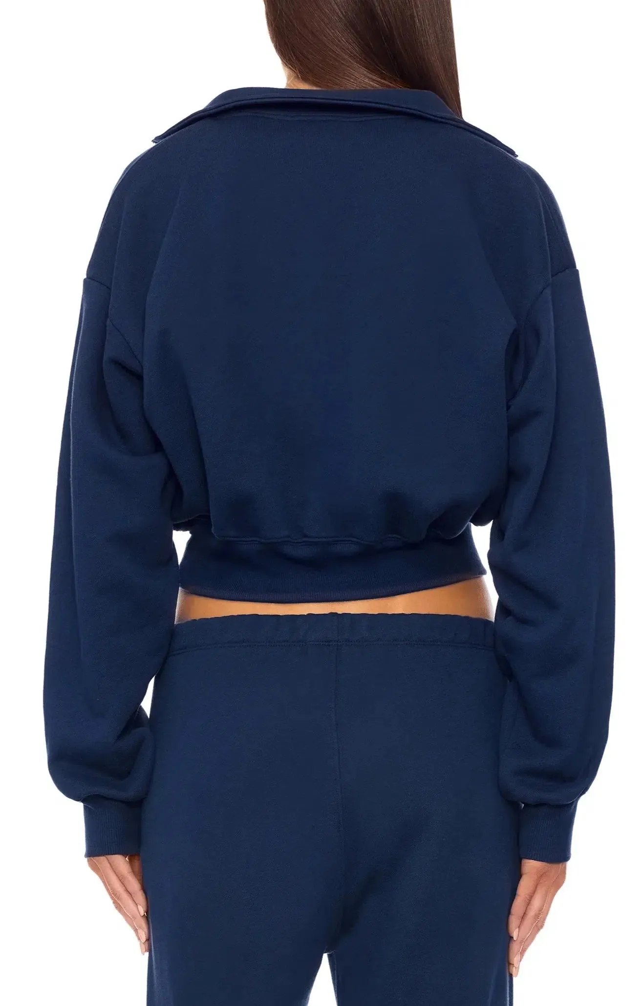 Cropped Half Zip Sweatshirt