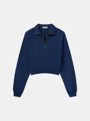 Cropped Half Zip Sweatshirt