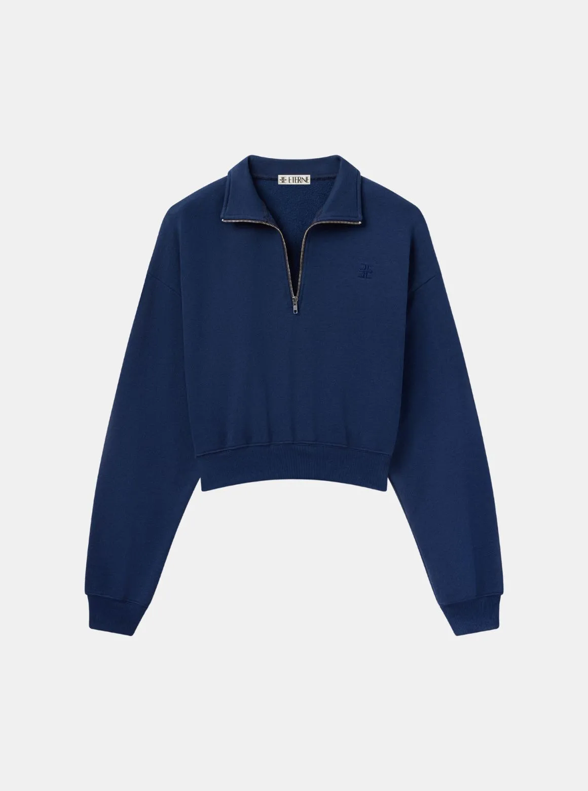 Cropped Half Zip Sweatshirt