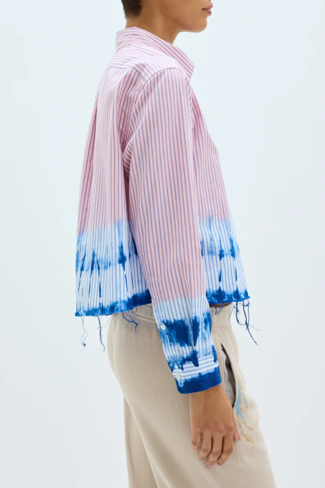 Cropped Painter Shirt | Pink