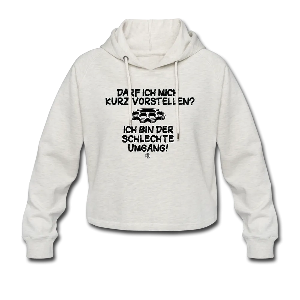 Darf ich mich kurz vorstellen... - Frauen Cropped Hoodie