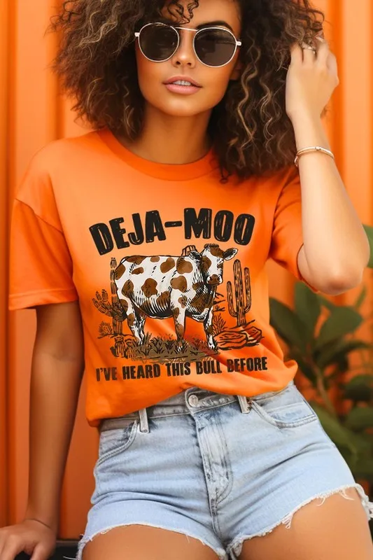Deja Moo I've Heard this Bull Before Western Graphic T-shirt