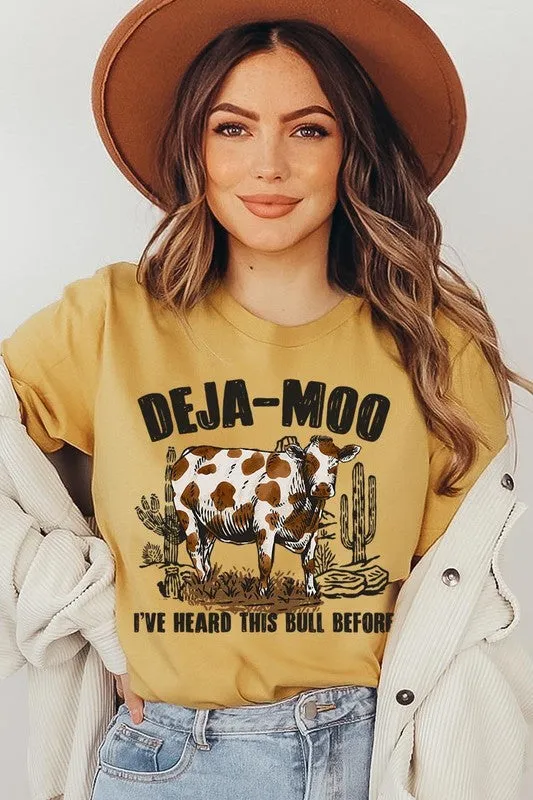 Deja Moo I've Heard this Bull Before Western Graphic T-shirt