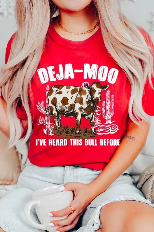 Deja Moo I've Heard this Bull Before Western Graphic T-shirt