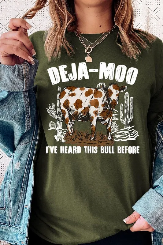 Deja Moo I've Heard this Bull Before Western Graphic T-shirt